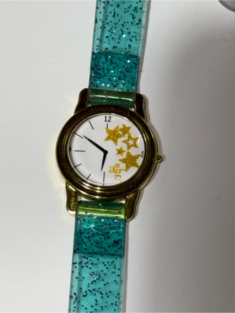 American girl wrist watch teal with gold trim